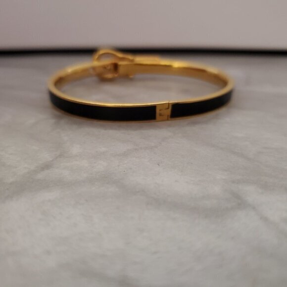 🐴 Juicy Couture Black Gold Enamel Belt Buckle Equestrian Bangle Bracelet 🐴 - Picture 4 of 10
